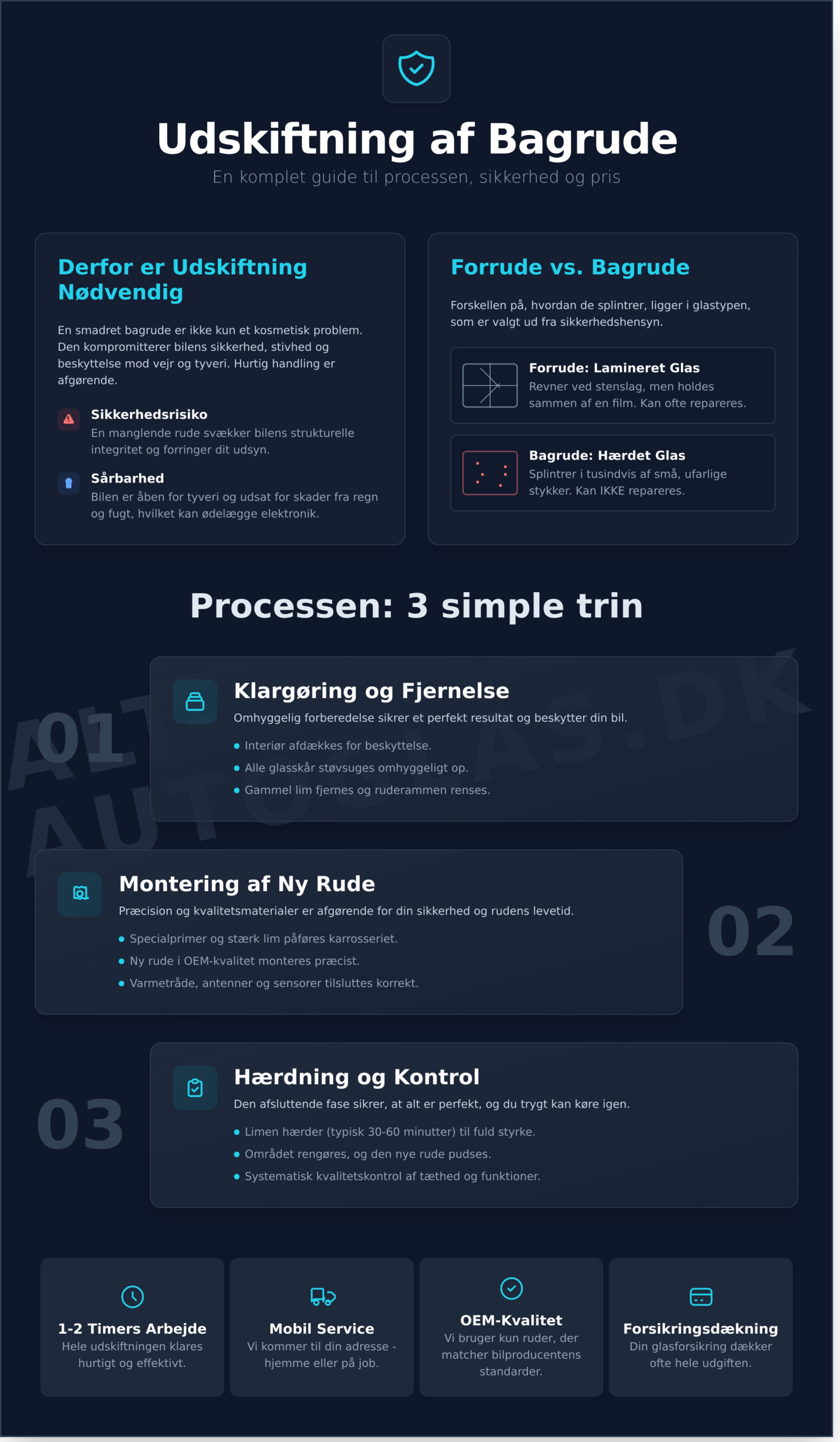 Udskiftning af Bagrude: Komplet Guide til Proces, Pris og Sikkerhed - Infographic